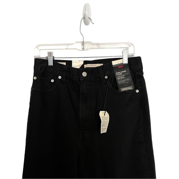 Levi's Black High Loose Flare Jeans NWT Size 29 - Picture 4 of 10